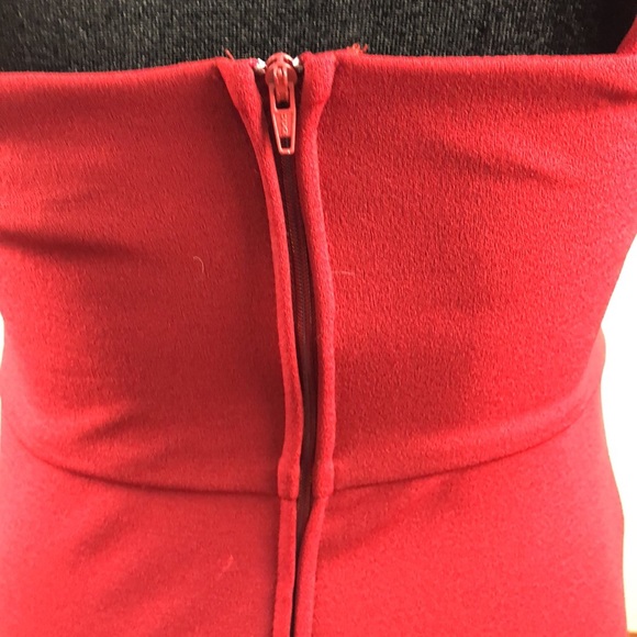 Rebecca B. Size 2 wine color halter dress with zip and button back closure - Picture 4 of 7